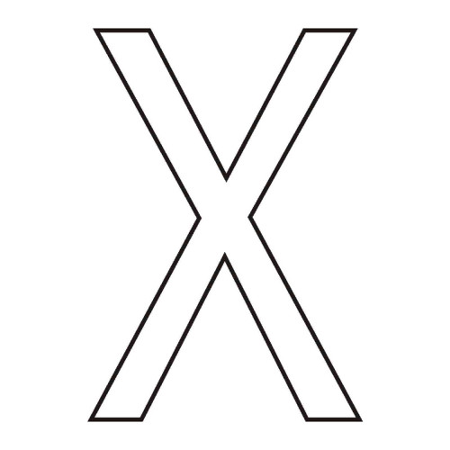 Character 'X' - White Vinyl - 50mm - Pack of 10