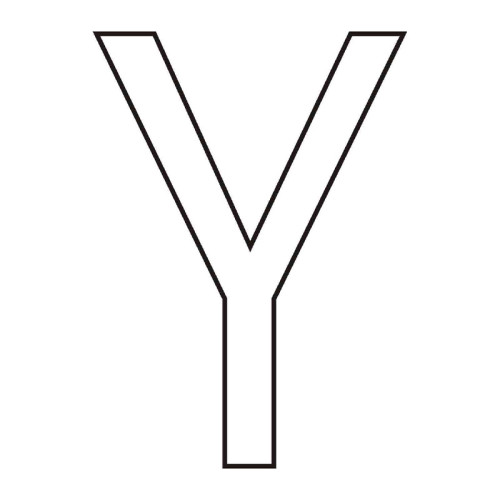 Character 'Y' - White Vinyl - 50mm - Pack of 10