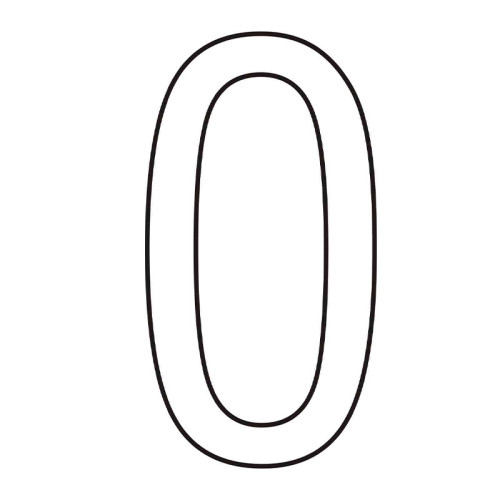 Character '0' - White Vinyl - 75mm - Pack of 10