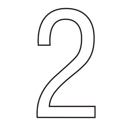 Character '2' - White Vinyl - 75mm - Pack of 10