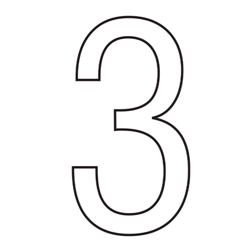 Character '3' - White Vinyl - 75mm - Pack of 10