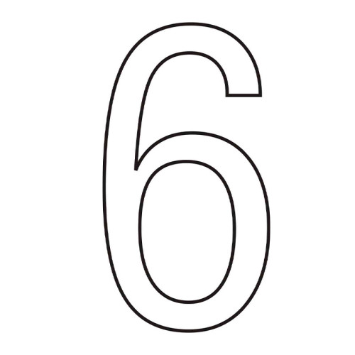 Character '6' - White Vinyl - 75mm - Pack of 10