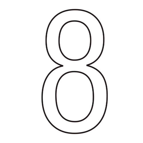 Character '8' - White Vinyl - 75mm - Pack of 10