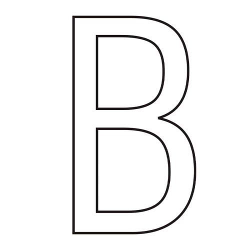 Character 'B' - White Vinyl - 75mm - Pack of 10