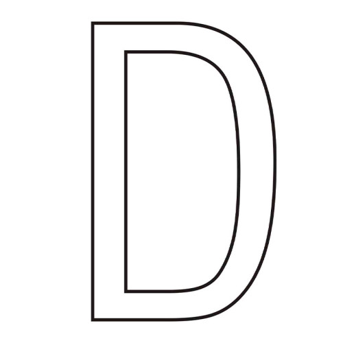 Character 'D' - White Vinyl - 75mm - Pack of 10