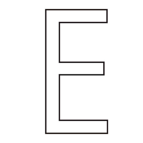 Character 'E' - White Vinyl - 75mm - Pack of 10