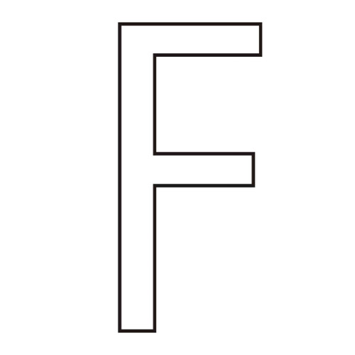 Character 'F' - White Vinyl - 75mm - Pack of 10