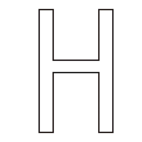 Character 'H' - White Vinyl - 75mm - Pack of 10