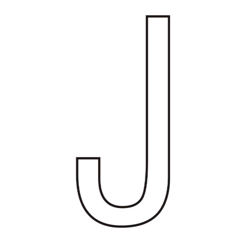 Character 'J' - White Vinyl - 75mm - Pack of 10