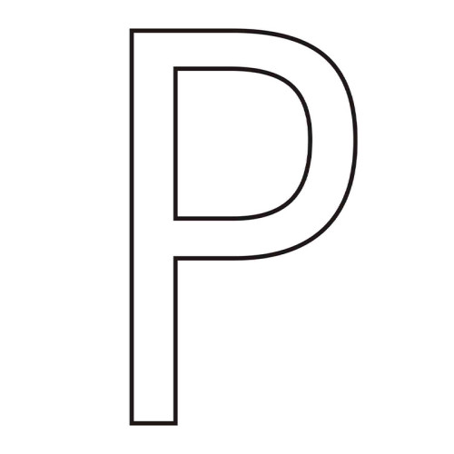 Character 'P' - White Vinyl - 75mm - Pack of 10