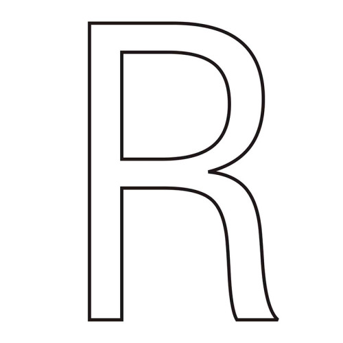 Character 'R' - White Vinyl - 75mm - Pack of 10