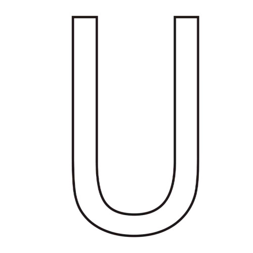 Character 'U' - White Vinyl - 75mm - Pack of 10