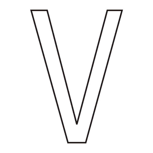 Character 'V' - White Vinyl - 75mm - Pack of 10