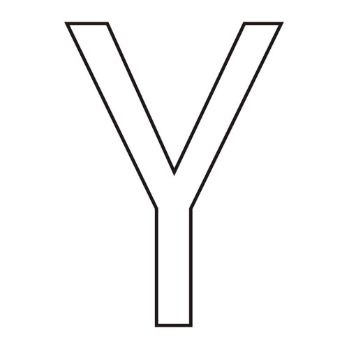 Character 'Y' - White Vinyl - 75mm - Pack of 10