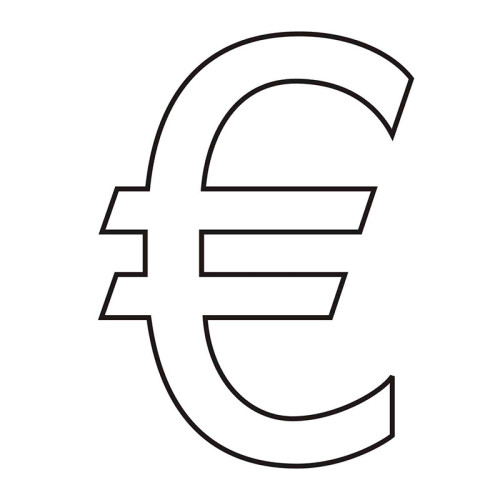 Character 'â‚¬' - White Vinyl - 75mm - Pack of 10