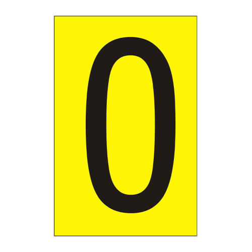Character '0' - Yellow Vinyl - 50mm - Pack of 10
