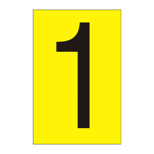 Character '1' - Yellow Vinyl - 50mm - Pack of 10