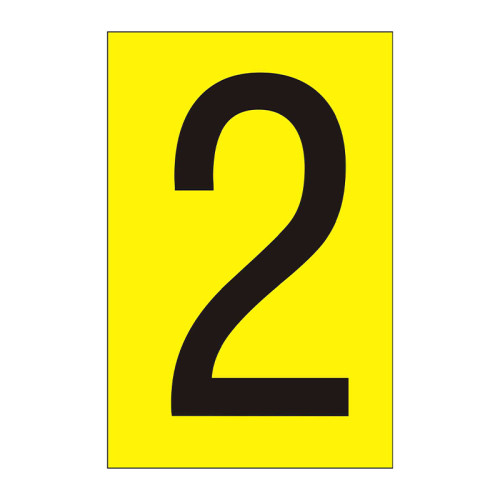 Character '2' - Yellow Vinyl - 50mm - Pack of 10