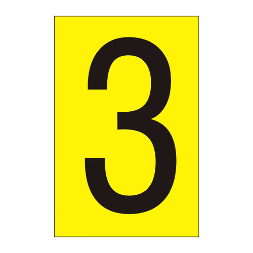 Character '3' - Yellow Vinyl - 50mm - Pack of 10