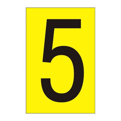 Character '5' - Yellow Vinyl - 50mm - Pack of 10