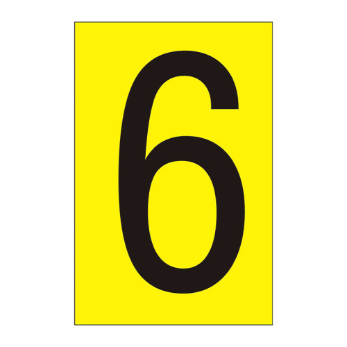 Character '6' - Yellow Vinyl - 50mm - Pack of 10