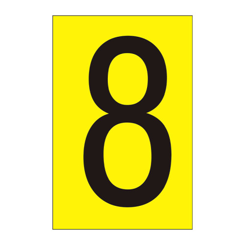 Character '8' - Yellow Vinyl - 50mm - Pack of 10