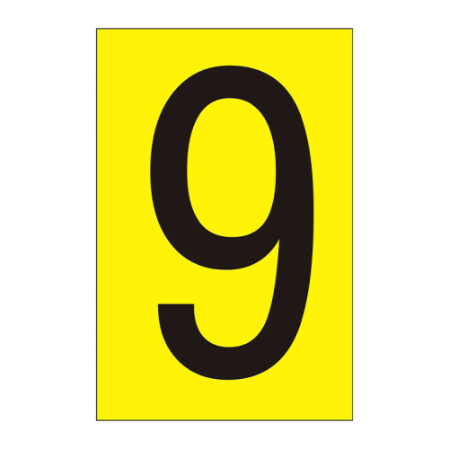 Character '9' - Yellow Vinyl - 50mm - Pack of 10