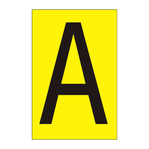 Character 'A' - Yellow Vinyl - 50mm - Pack of 10