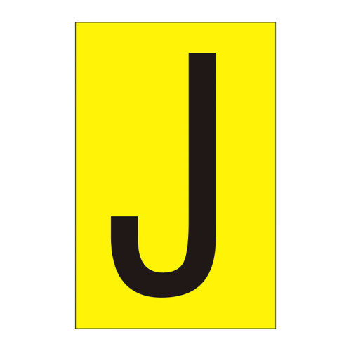 Character 'J' - Yellow Vinyl - 50mm - Pack of 10