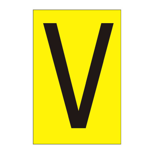 Character 'V' - Yellow Vinyl - 50mm - Pack of 10