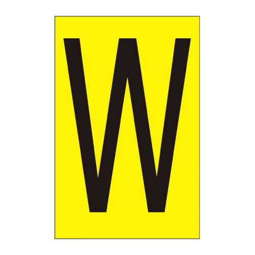Character 'W' - Yellow Vinyl - 50mm - Pack of 10