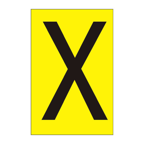 Character 'X' - Yellow Vinyl - 50mm - Pack of 10