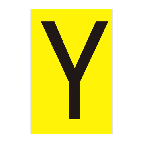 Character 'Y' - Yellow Vinyl - 50mm - Pack of 10