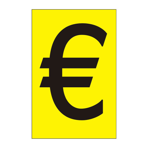 Character 'â‚¬' - Yellow Vinyl - 50mm - Pack of 10