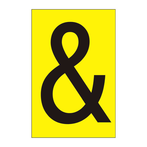 Character '&' - Yellow Vinyl - 75mm - Pack of 10