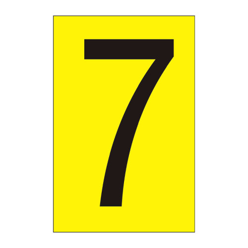 Character '7' - Yellow Vinyl - 75mm - Pack of 10