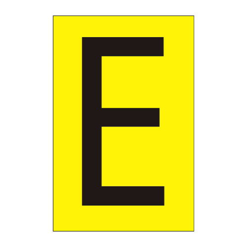 Character 'E' - Yellow Vinyl - 75mm - Pack of 10