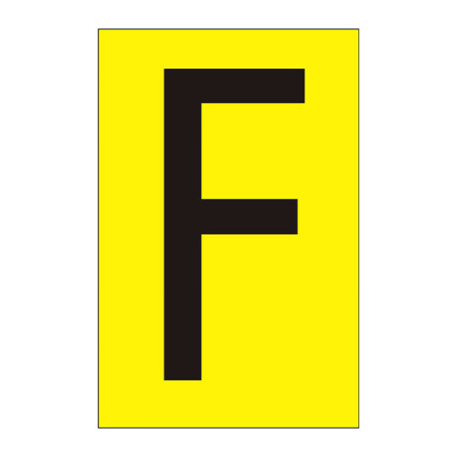 Character 'F' - Yellow Vinyl - 75mm - Pack of 10