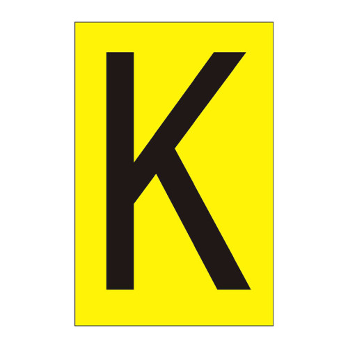 Character 'K' - Yellow Vinyl - 75mm - Pack of 10