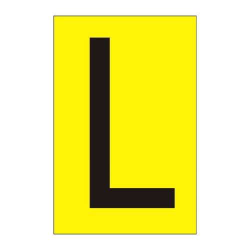 Character 'L' - Yellow Vinyl - 75mm - Pack of 10