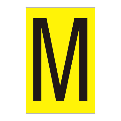 Character 'M' - Yellow Vinyl - 75mm - Pack of 10