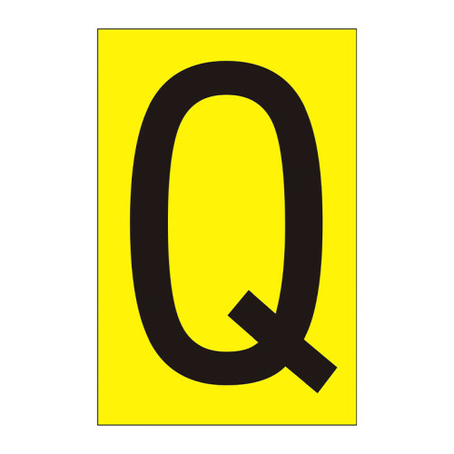Character 'Q' - Yellow Vinyl - 75mm - Pack of 10