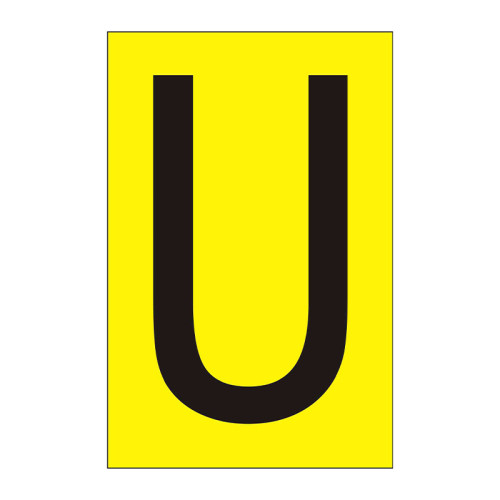 Character 'U' - Yellow Vinyl - 75mm - Pack of 10