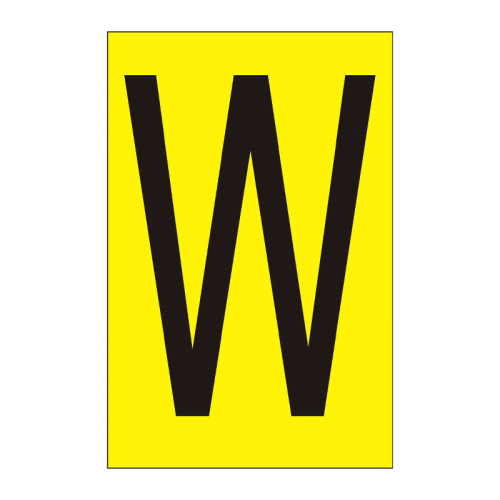 Character 'W' - Yellow Vinyl - 75mm - Pack of 10