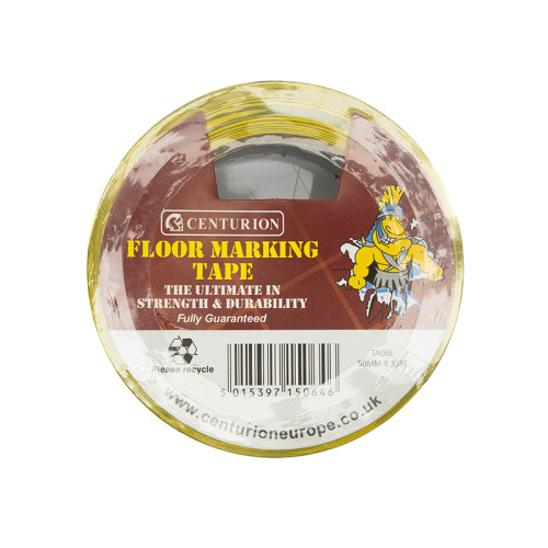 Black and Yellow Stripes Floor Marking Tape (50mm x 33m)