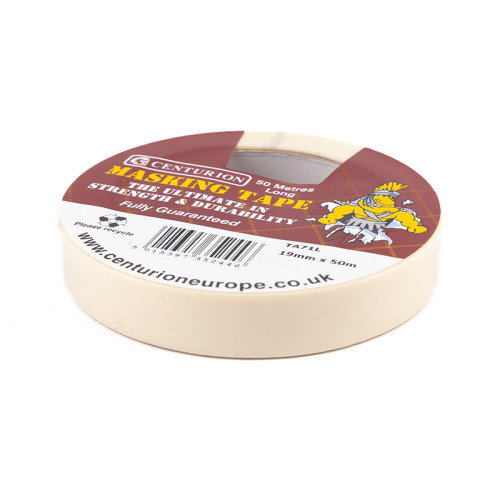 Carsystem Crepe Tape – 19mm X 50m Roll, Beige Painters Tape For Auto Masking