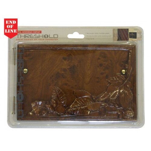 Wood Effect Leaves Plaque