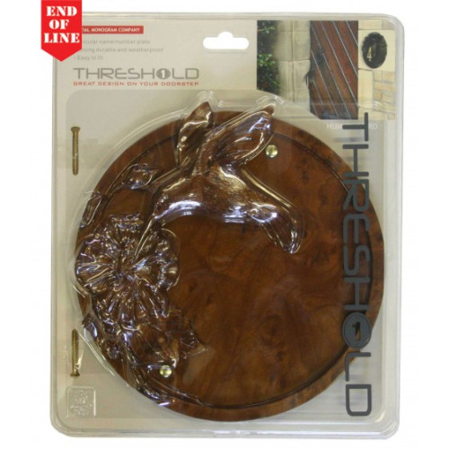 Wood Effect Hummingbird Plaque