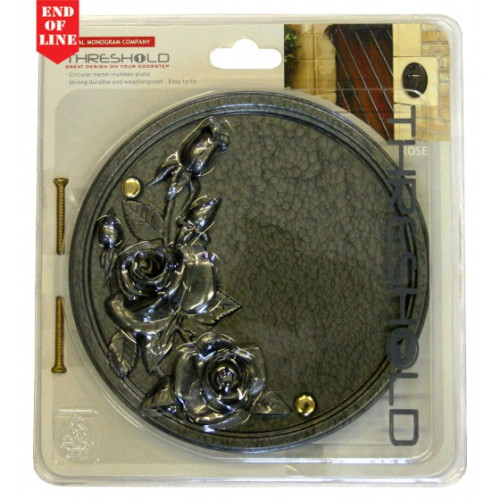 Pewter Effect Rose Plaque