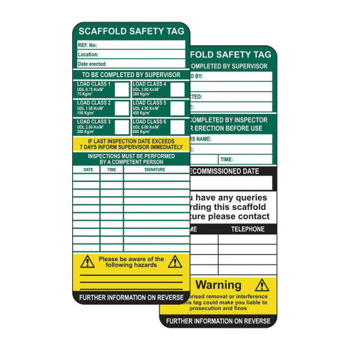 Scaffold Tag Insert (Single)